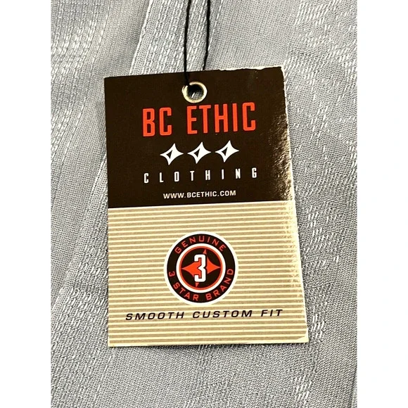 BC ETHIC Lounge Short Sleeve Shirt Mens SZ L NEW Shimmery Blue Button Up - Picture 7 of 11